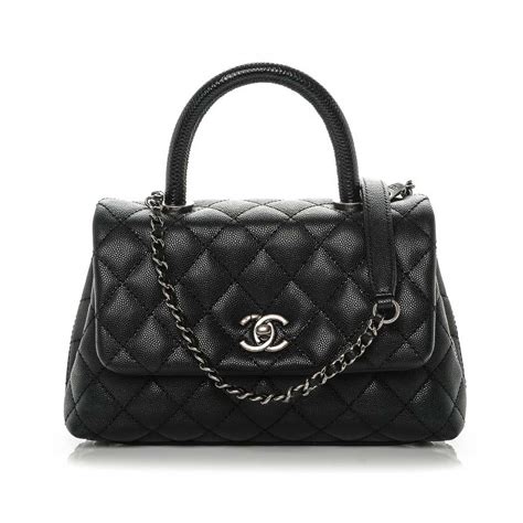 chanel caviar mini top handle|Mini Flap Bag with Top Handle .